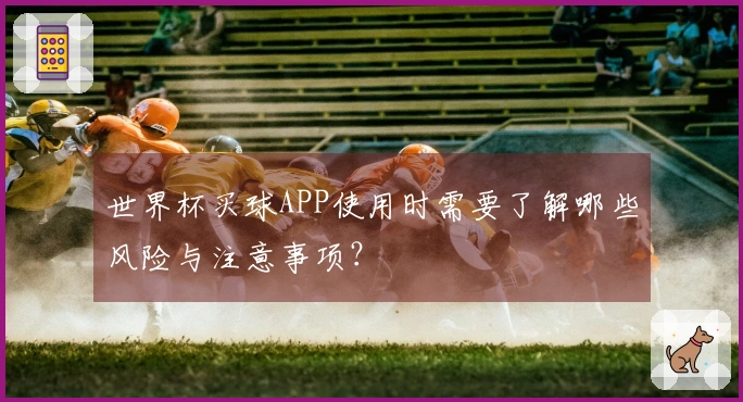 世界杯买球APP使用时需要了解哪些风险与注意事项？